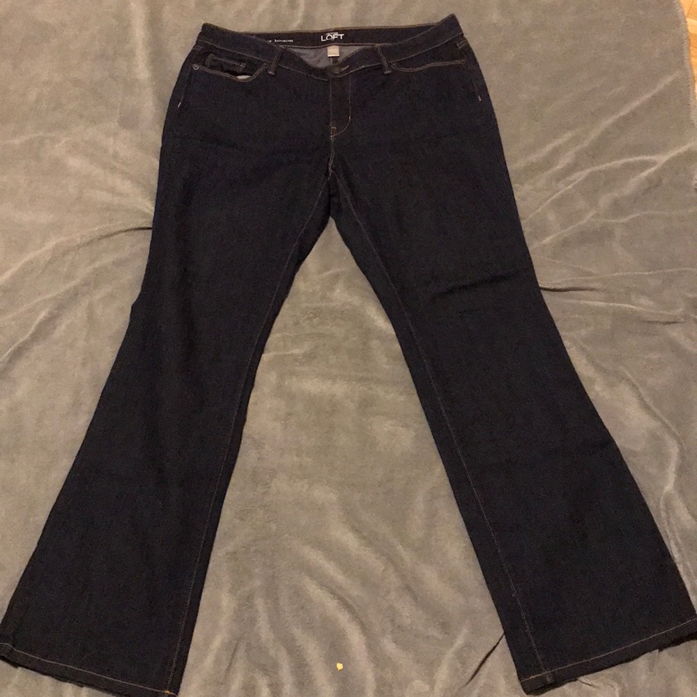 LOFT Curvy Boot Cut Dark Wash Jeans